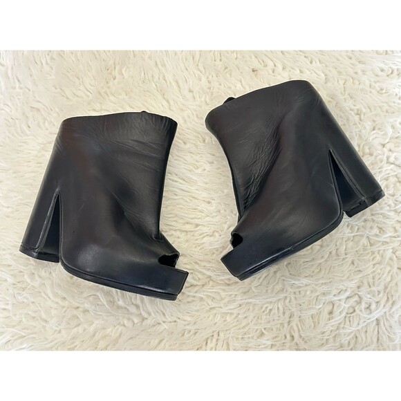 BALENCIAGA Women’s Size Size 6 (36) Black leather platform Mules Peep Toe Chunky - Picture 6 of 16